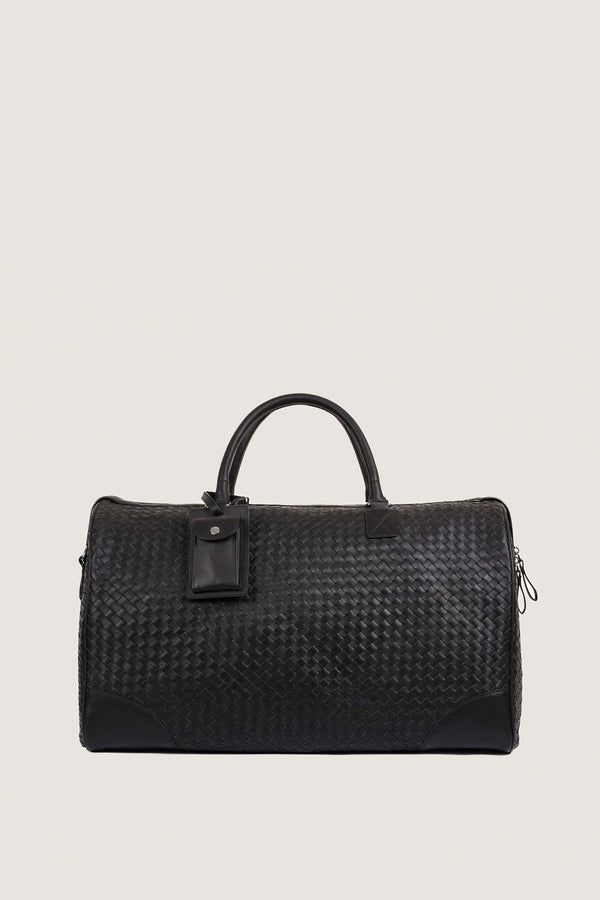Woven Leather Duffle Bag