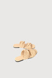 Flat 2 Strap Leather Sandal with Large Woven Design