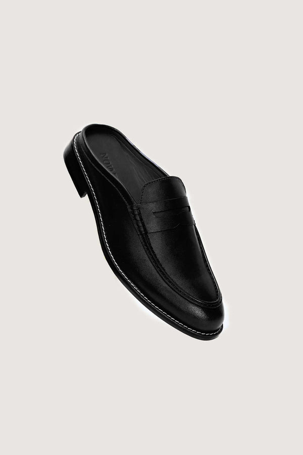 Penny Backless Leather Loafers Novado