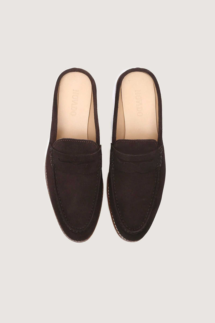 Penny Backless Leather Loafers Novado