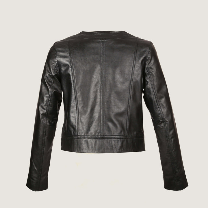 Women Classic Leather Jacket Novado